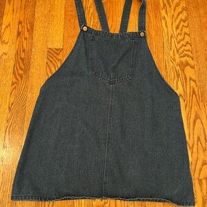 Noble U Blue Denim Overall Blue Jean Pinafore Mini Y2K/ 90s Size L